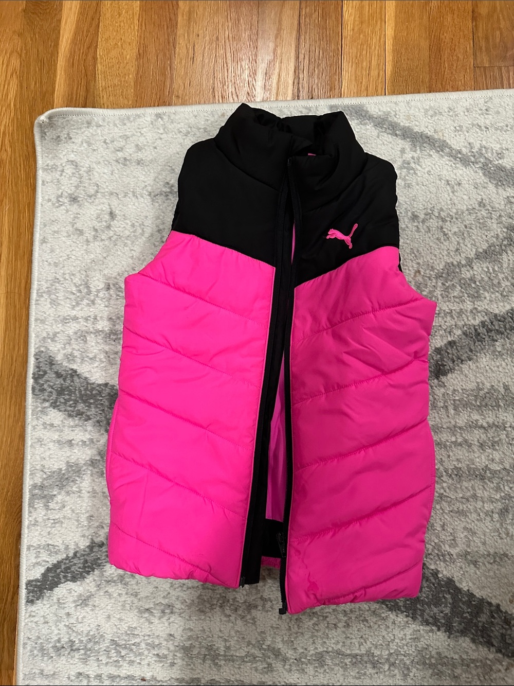 Puma Hot Pink and Black Quilted Vest